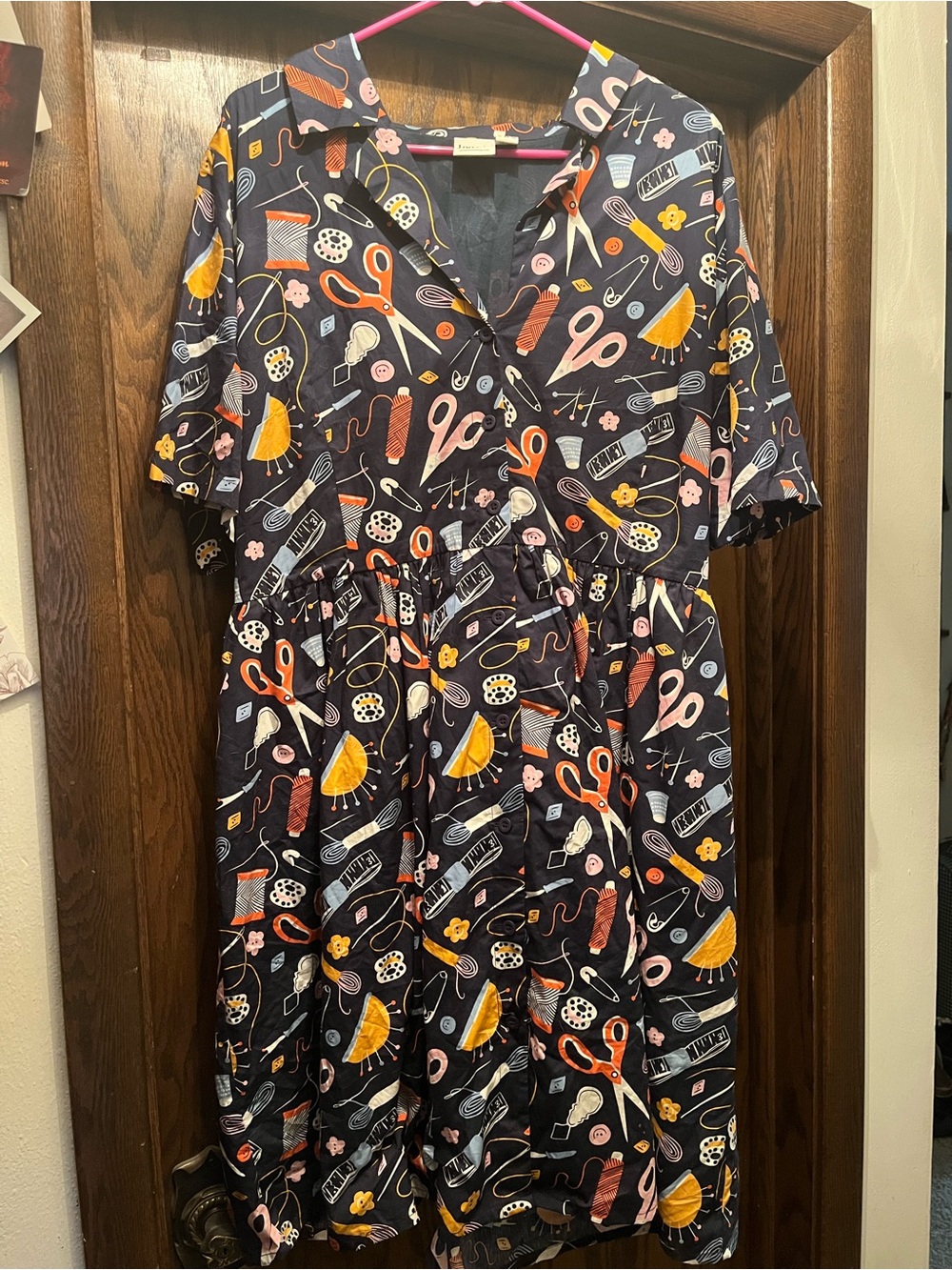 Joanie Sewing Print Dress US18 UK22 - Picture 3 of 5